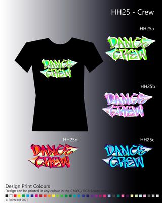 HipHop Tshirt printed with &quot;Dance Crew&quot; design