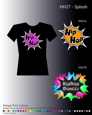 HipHop Tshirt printed with &quot;Splosh&quot; design