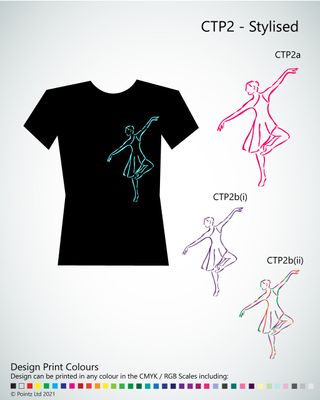 Contemporary Dance Tshirt printed with &quot;Stylised Dancer&quot; design