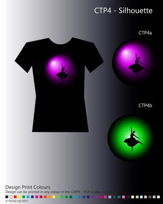 Contemporary Dance Tshirt printed with &quot;Silhouette&quot; design