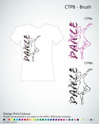 Contemporary Dance Tshirt printed with &quot;Brush&quot; design