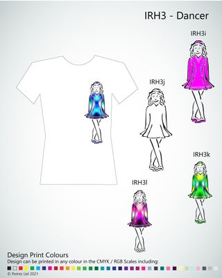 Irish Dance Tshirt printed with &quot;Dancers&quot; design