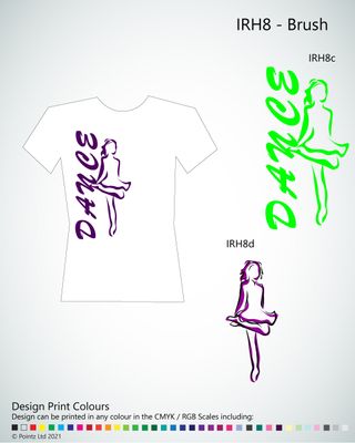 Irish Dance Tshirt printed with &quot;Brush&quot; design