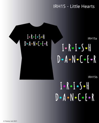 Irish Dance Tshirt printed with &quot;Little Hearts&quot; or &quot;Little Shamrocks&quot; design