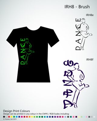 Irish Dance Tshirt printed with &quot;Brush&quot; design