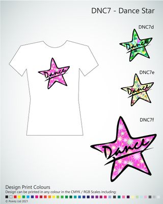 Dance Tshirt printed with &quot;Dance Star&quot; design