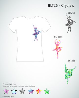 Ballet Tshirt printed with &quot;Ballerina Crystals&quot; Design