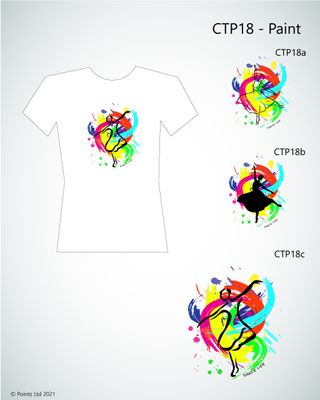 Contemporary Dance Tshirt printed with &quot;Paint&quot; design