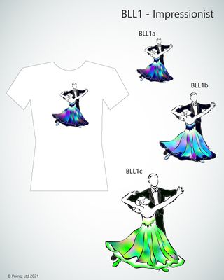 Ballroom Tshirt printed with &quot;Impressionist&quot; Design