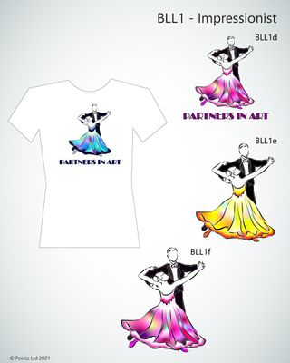 Ballroom Tshirt printed with &quot;Impressionist&quot; Design