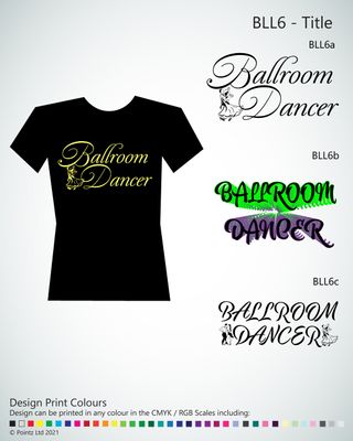 Ballroom Tshirt printed with &quot;Ballroom Dancer Title&quot; Design