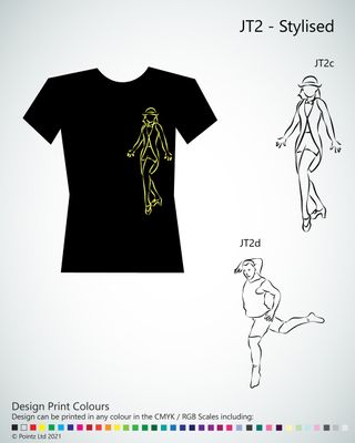 Jazz &amp; Tap Tshirt printed with &quot;Stylised Dancer&quot; design