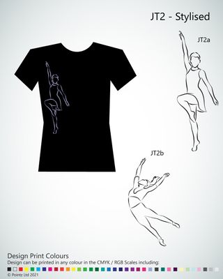 Jazz &amp; Tap Tshirt printed with &quot;Stylised Dancer&quot; design