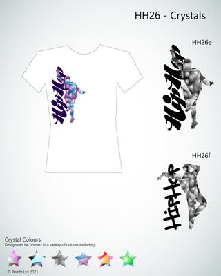 HipHop Tshirt printed with &quot;Crystals&quot; design