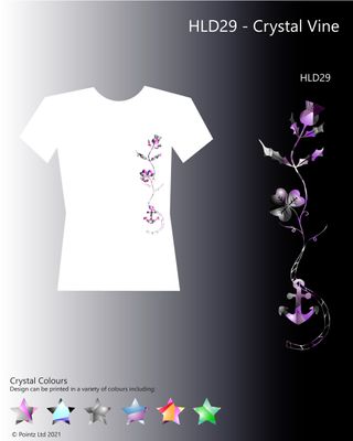 Highland Dance Tshirt printed with &quot;Crystal Vine&quot; design