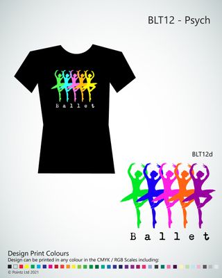 Ballet Tshirt printed with &quot;Psych&quot; design