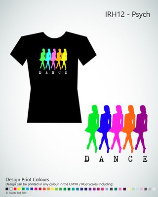 Irish Dance Tshirt printed with &quot;Psych&quot; design