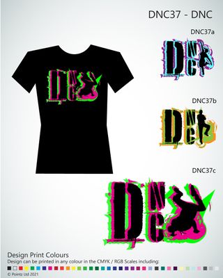 Dance Tshirt printed with &quot;DNC&quot; design