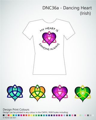 Dance Tshirt printed with &quot;Dancing Heart (Irish)&quot; design