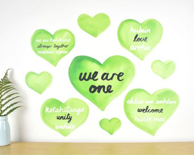 We are one wall decal set - fundraising for Christchurch mosque attack victims