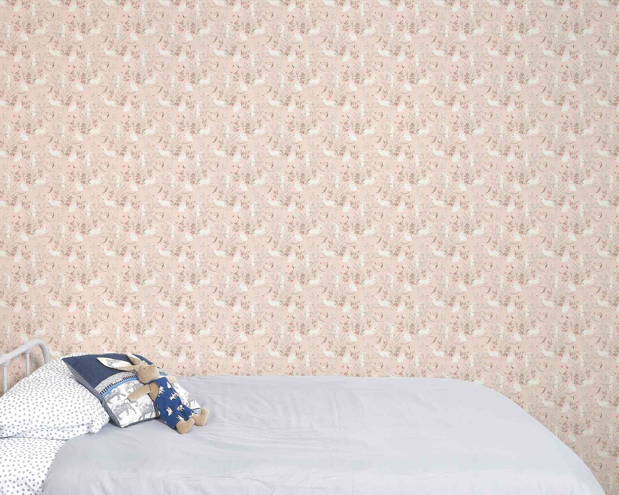 Bunny wallpaper pink