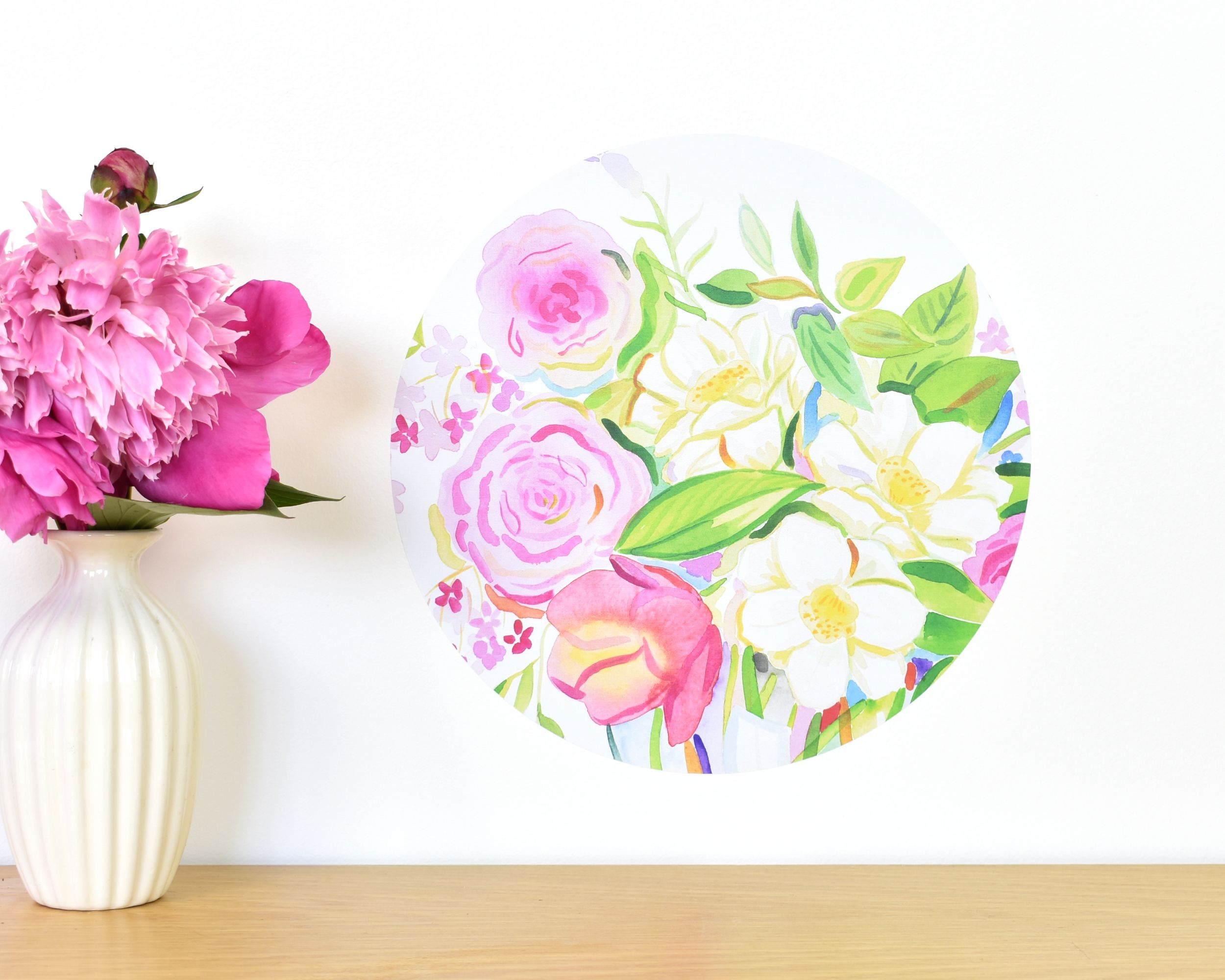 Camellia Bowl #2 &ndash; Flower wall sticker dot