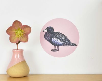 Whio on pink wall decal dot