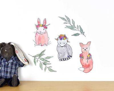 Woodland animals wall decal