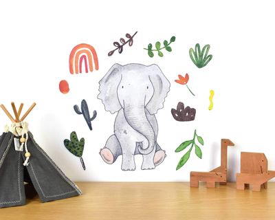 Elephant in the Jungle wall decal