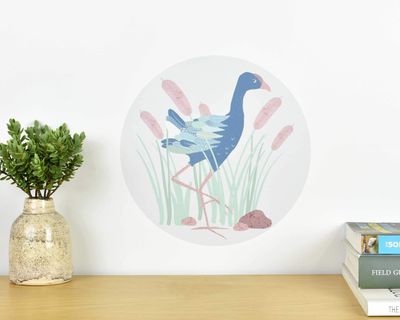 Pūkeko in the Reeds wall decal dot