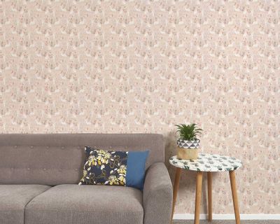 Bunny wallpaper pink - small