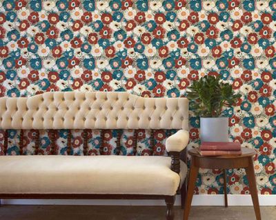 Vintage floral wallpaper - medium