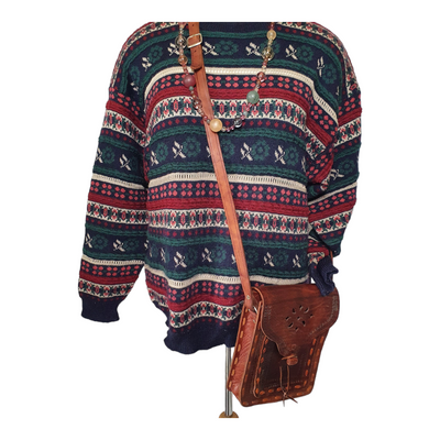 Red and Green Boho Jumper