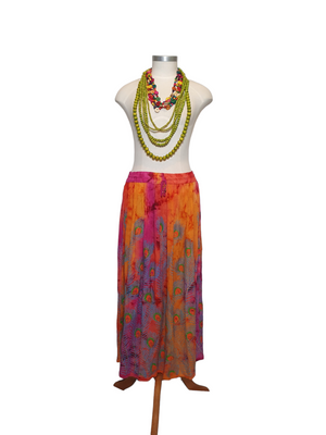 Boho Orange Maxi Skirt