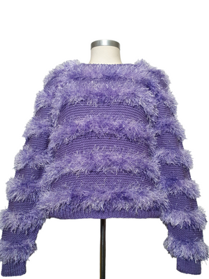 Purple Retro Shaggy knit Jumper