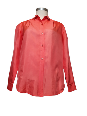 Orange Silk Blouse