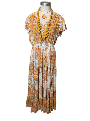 Boho Peasant maxi length dress