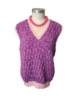 Handcrafted bauble knit vest