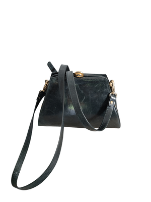 Green leather shoulder bag ( Made in Italy )