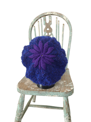 Purple and blue retro wool hat