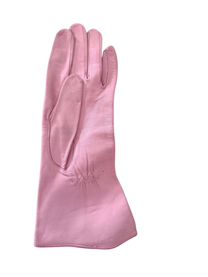 Pink Leather Gloves Size 6