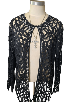Black Filagree Evening Jacket ( NZ size 14-16)