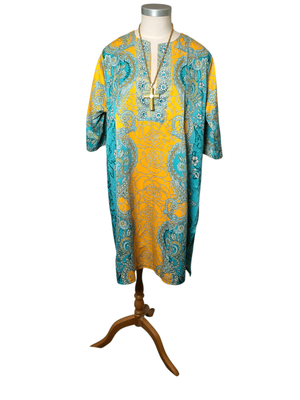 Gold and Teal Dress: NZ 14-16