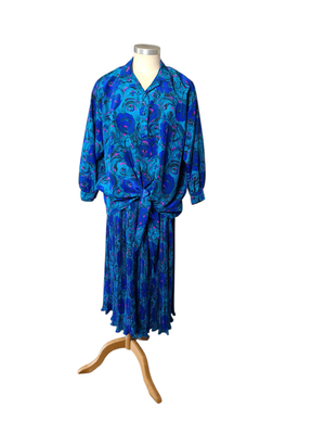 Blue Noel Wallace Vintage Two-Piece Set ( NZ size 20)