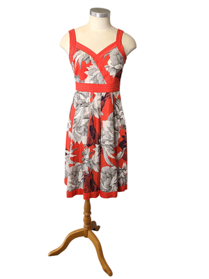 Red Vintage Floral Summer Dress (NZ size 10)