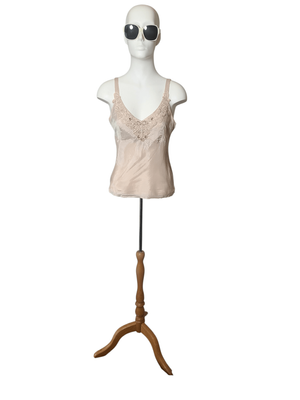 ​Cream Vintage Champagne Lace Detail Camisole ( NZ size 8-10)