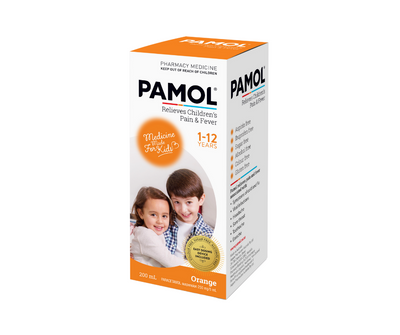 Pamol 250mg/5ml Orange Colour Free 200ml