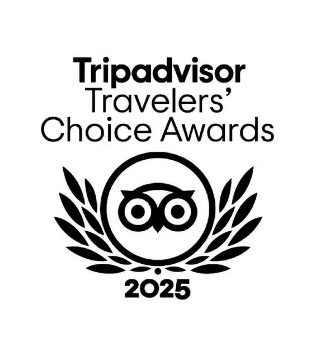 The 2021 Travellers' Choice logo awarded by Tripadvisor to V8 Trike Tours 