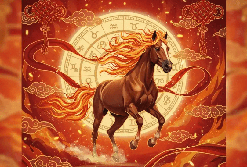 2026 Year of the Wood Horse in Chinese astrology, symbolising aligned action, growth, and purposeful forward movement.