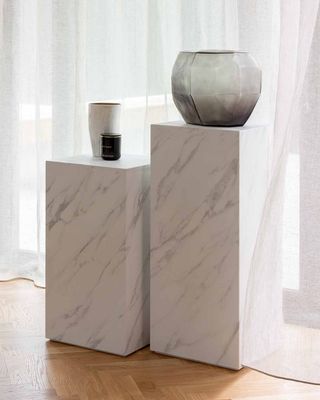 Swoon Plinths | Light Marble